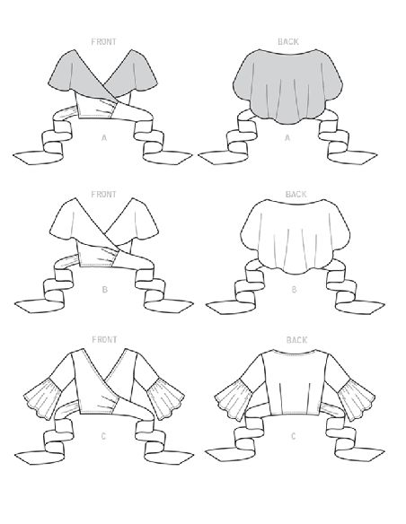 Patron Vogue 9315 E5 - Tops femme style cache-cœur, avec options de manches volantées ou col cape drapé