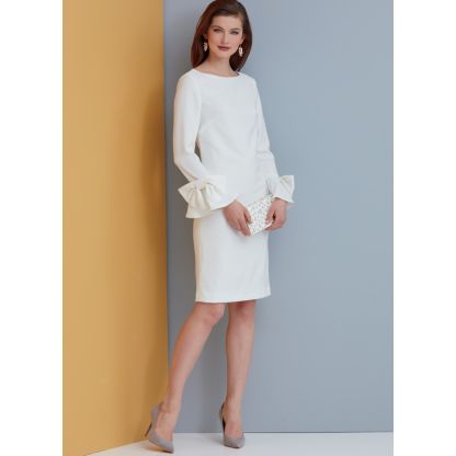 Patron Vogue 9325 A5 - Robe femme style fourreau, disponible avec ou sans poignets volantés 2