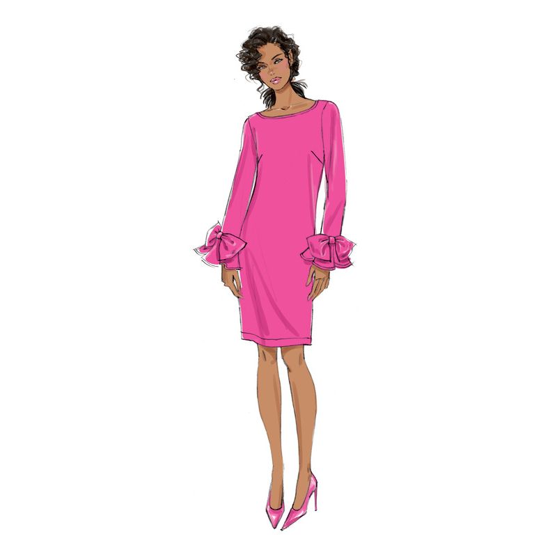 Patron Vogue 9325 A5 - Robe femme style fourreau, disponible avec ou sans poignets volantés