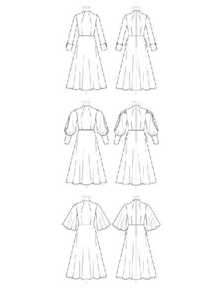 Patron Vogue 9327 A5 - Robe femme à décolleté V avec bas évasé