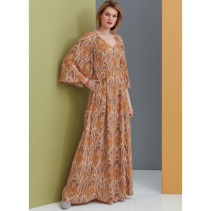 Patron Vogue 9328 A5 - Robes femme, mi-longue ou longue, avec dos ajouré 2