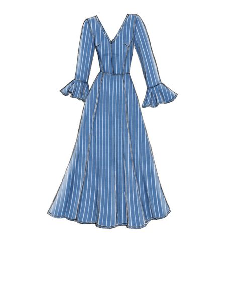 Patron Vogue 9328 A5 - Robes femme, mi-longue ou longue, avec dos ajouré