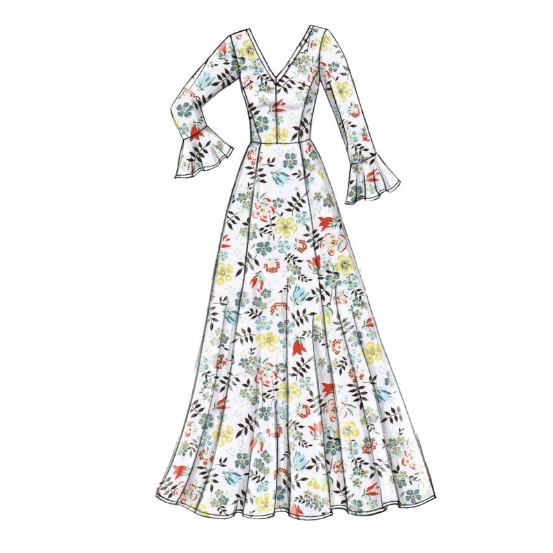 Patron Vogue 9328 A5 - Robes femme, mi-longue ou longue, avec dos ajouré