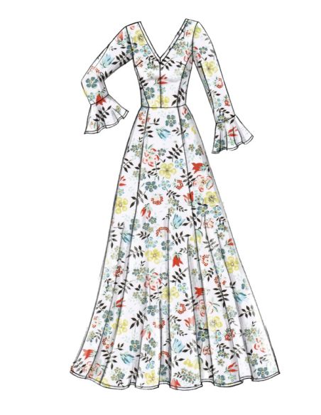 Patron Vogue 9328 A5 - Robes femme, mi-longue ou longue, avec dos ajouré