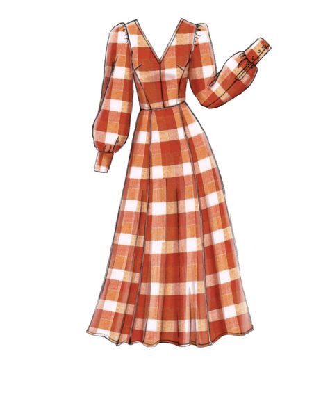 Patron Vogue 9328 A5 - Robes femme, mi-longue ou longue, avec dos ajouré