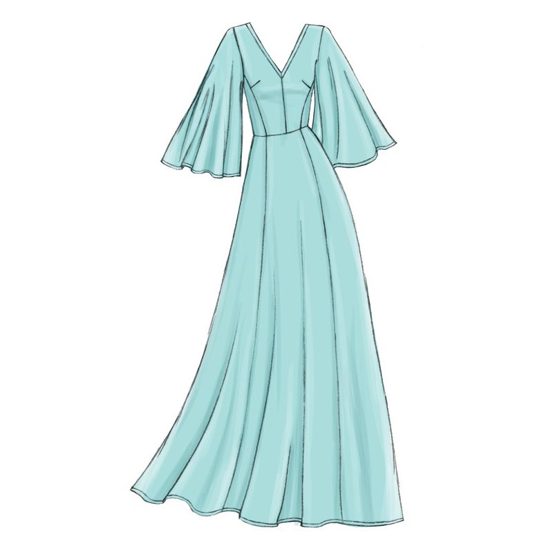 Patron Vogue 9328 A5 - Robes femme, mi-longue ou longue, avec dos ajouré