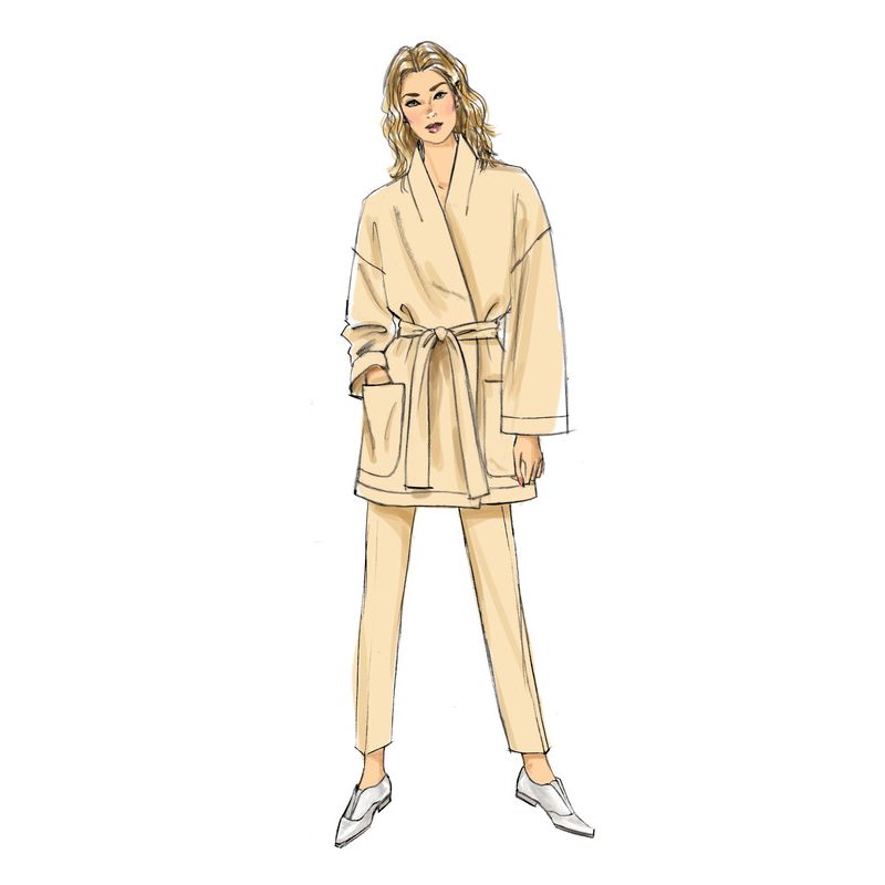 Patron Vogue 9334 Y - Ensemble femme : Kimono avec veste ceinturée et pantalon