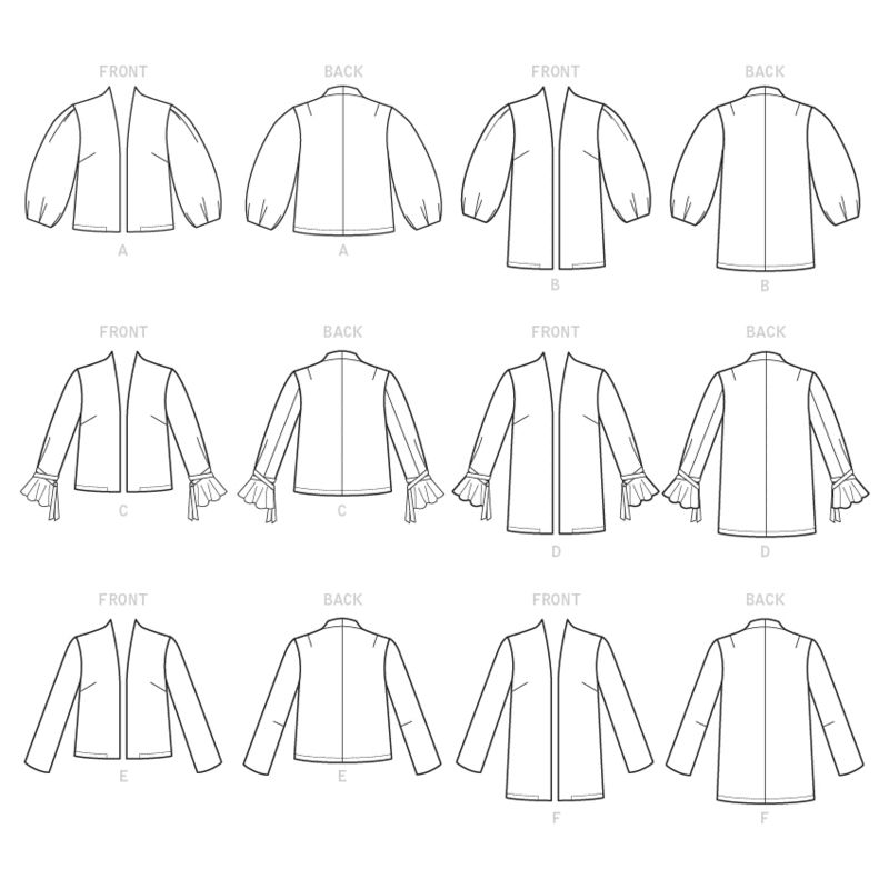 Patron Vogue 9338 A5 - Vestes femme de style ouvert