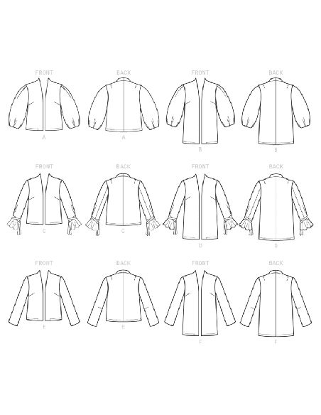 Patron Vogue 9338 A5 - Vestes femme de style ouvert