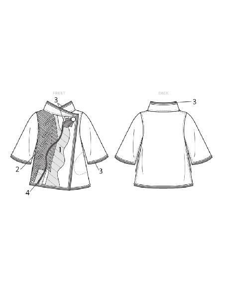 Patron Vogue 9341 Y - Veste femme à fermeture boutonnée latérale