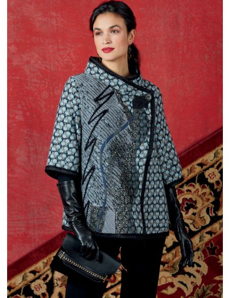 Patron Vogue 9341 Y - Veste femme à fermeture boutonnée latérale