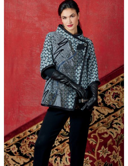 Patron Vogue 9341 Y - Veste femme à fermeture boutonnée latérale
