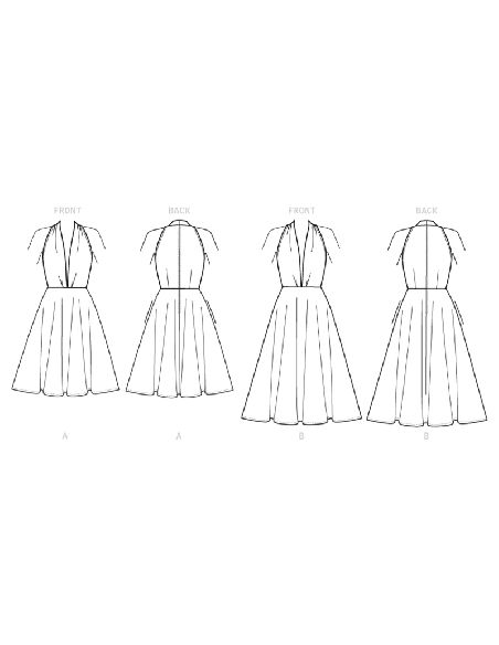 Patron Vogue 9343 E5 -Robe femme "Marylin" avec dos à corsage style américain