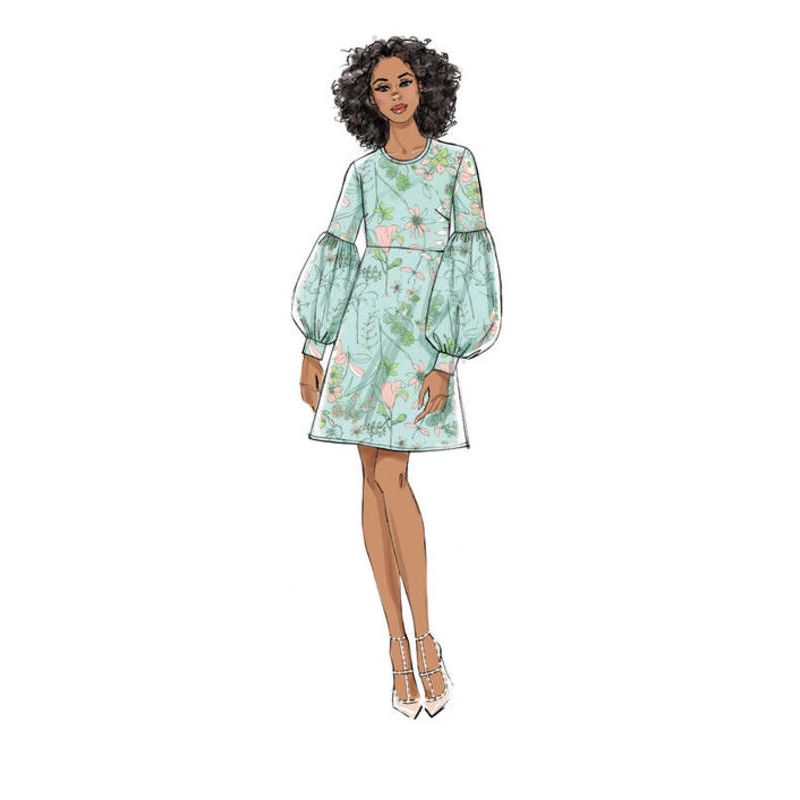 Patron Vogue 9344 A5 - Robes femme avec choix de manches fendues ou style bishop