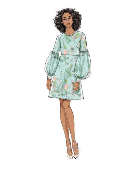 Patron Vogue 9344 A5 - Robes femme avec choix de manches fendues ou style bishop