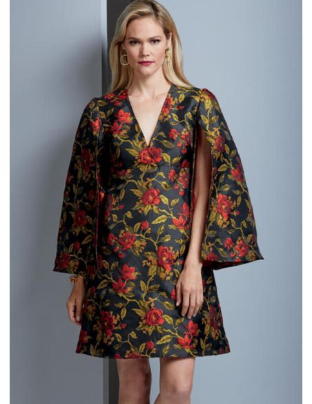 Patron Vogue 9344 A5 - Robes femme avec choix de manches fendues ou style bishop