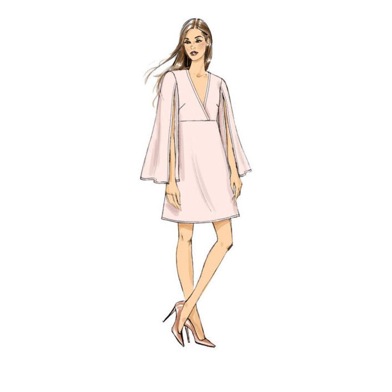 Patron Vogue 9344 E5 - Robes femme avec choix de manches fendues ou style bishop