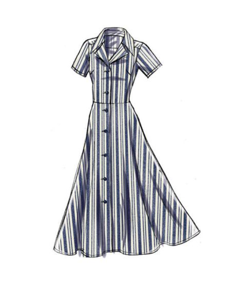 Patron Vogue 9345 A5 - Robe style chemisier pour femme