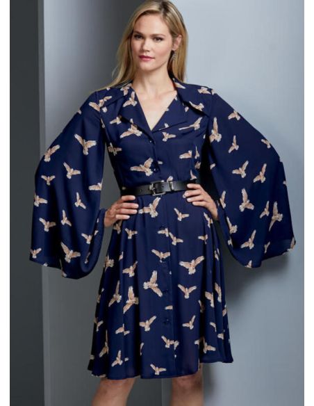 Patron Vogue 9345 A5 - Robe style chemisier pour femme