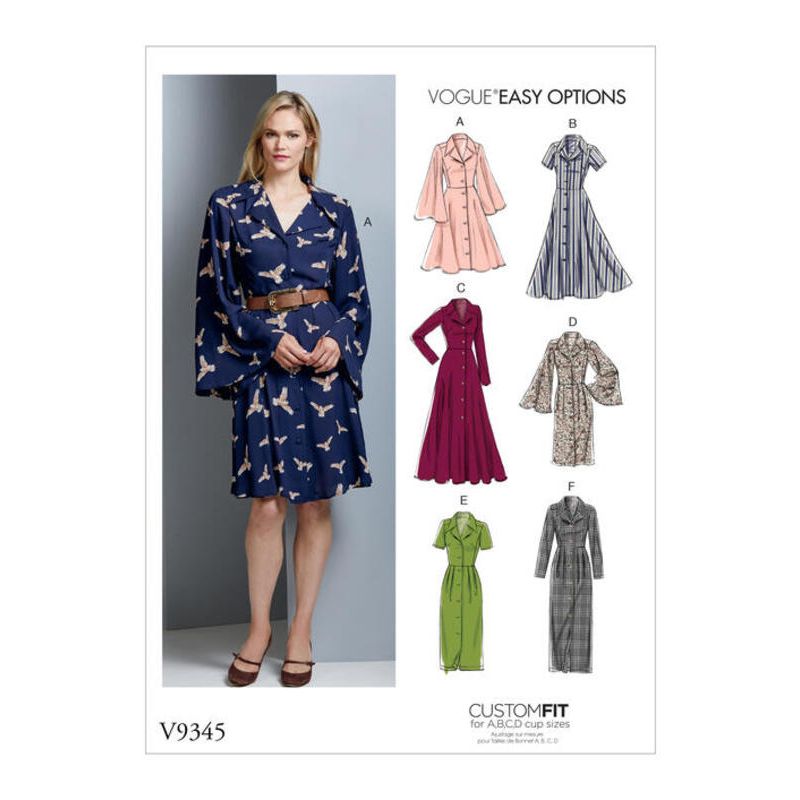 Patron Vogue 9345 A5 - Robe style chemisier pour femme