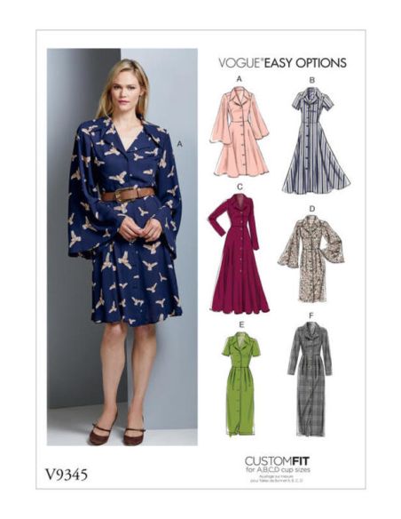Patron Vogue 9345 A5 - Robe style chemisier pour femme