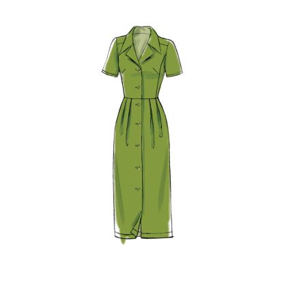 Patron Vogue 9345 E5 - Robe style chemisier pour femme 2