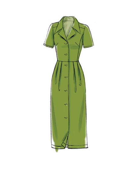 Patron Vogue 9345 E5 - Robe style chemisier pour femme