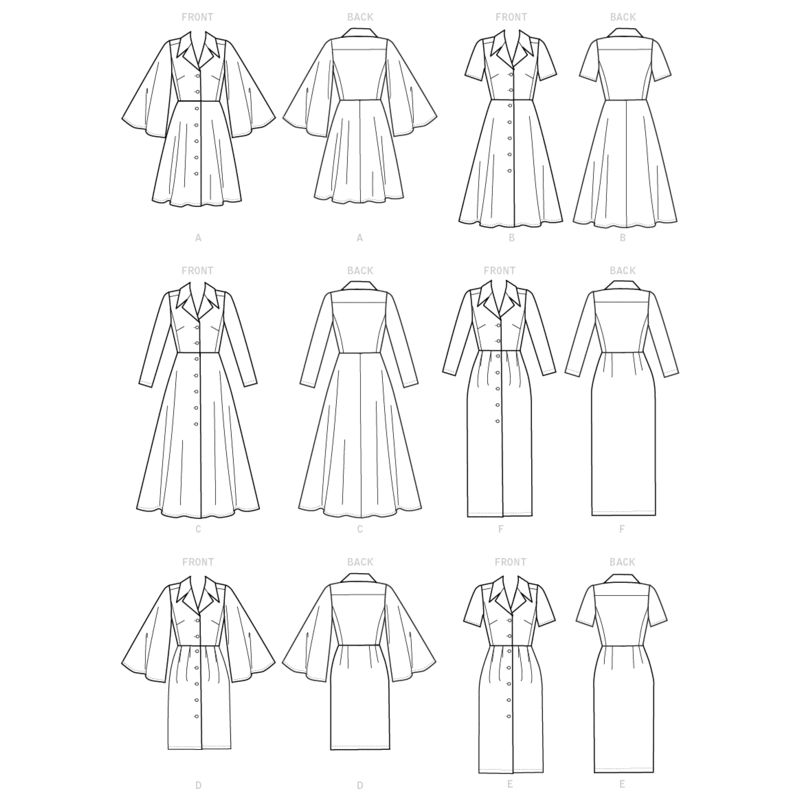 Patron Vogue 9345 E5 - Robe style chemisier pour femme