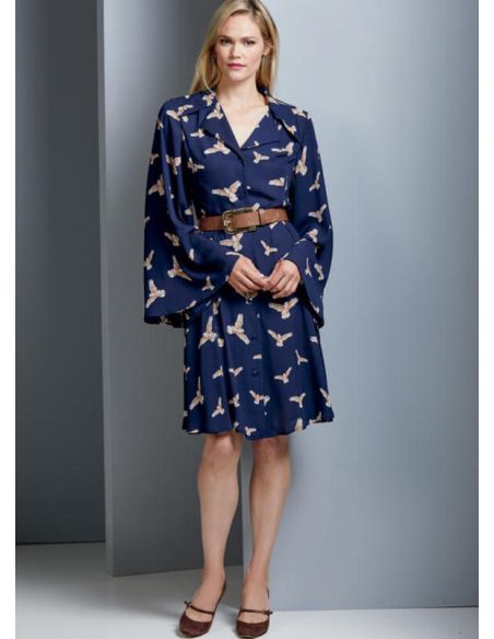 Patron Vogue 9345 E5 - Robe style chemisier pour femme
