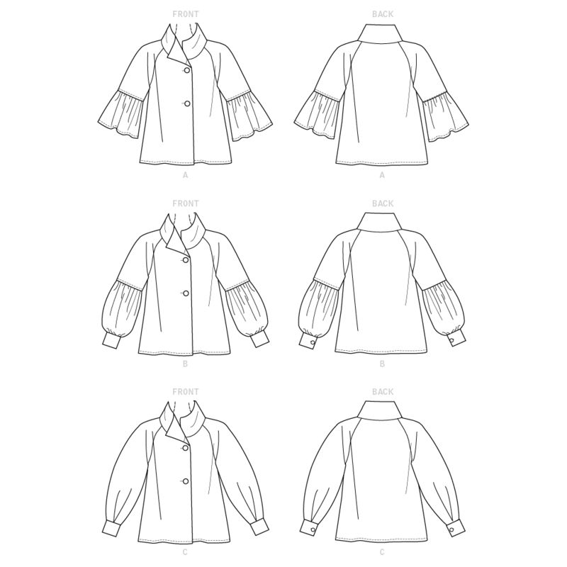 Patron Vogue 9347 ZZ - Veste femme de coupe trapèze avec manches raglan