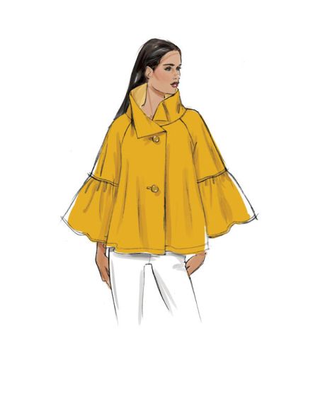 Patron Vogue 9347 ZZ - Veste femme de coupe trapèze avec manches raglan