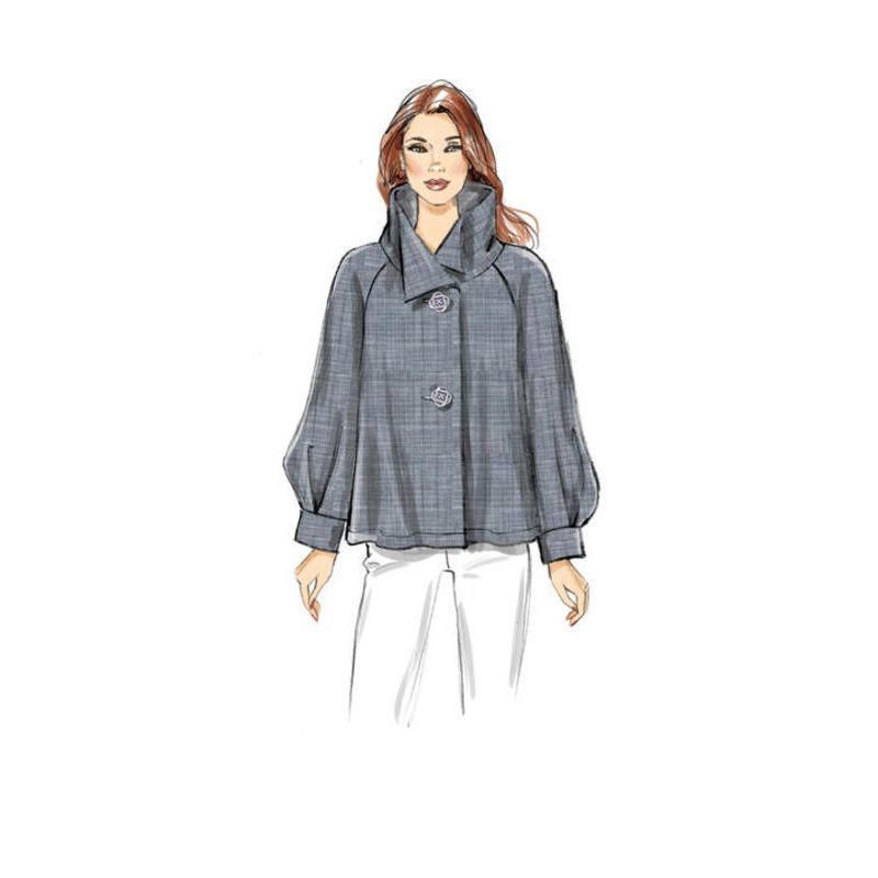 Patron Vogue 9347 ZZ - Veste femme de coupe trapèze avec manches raglan