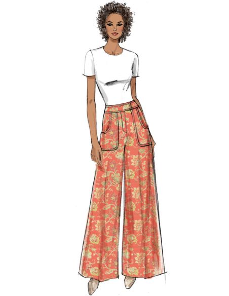 Patron Vogue 9361 A5 - Pantalon pour femme coupe évasée