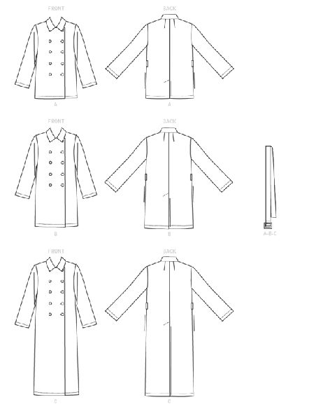 Patron Vogue 9367 Y - Veste femme style trench croisé et non doublé