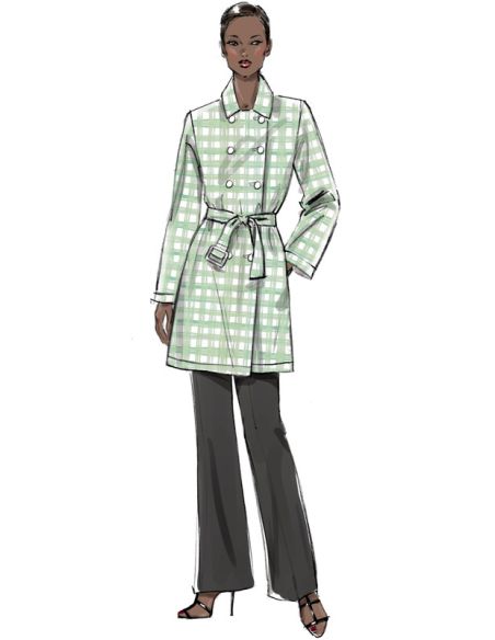Patron Vogue 9367 Y - Veste femme style trench croisé et non doublé