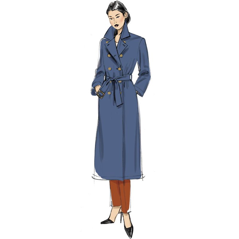 Patron Vogue 9367 ZZ - Veste femme style trench croisé et non doublé