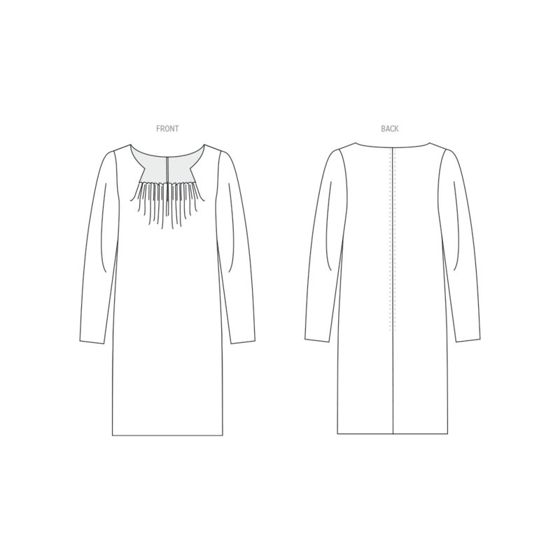 Patron Vogue 1920 A5 - Robe femme coupe semi-ajustée