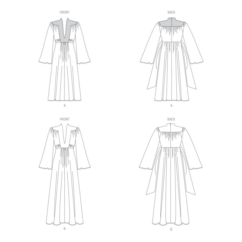 Patron Vogue 1921 A5 - Robe femme ample avec empiècements