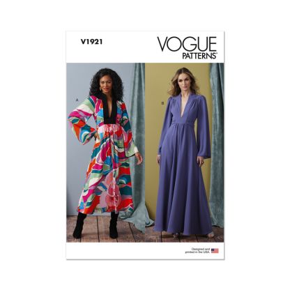 Patron Vogue 1921 E5 - Robe femme ample avec empiècements