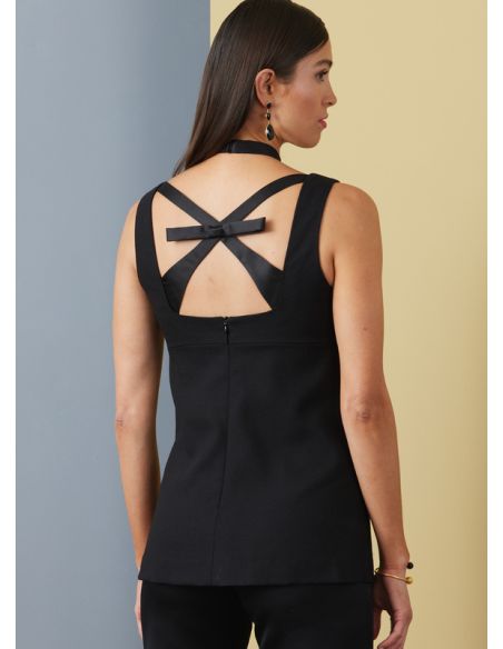 Patron Vogue 1922 A5 - Haut femme doublé et sans manches