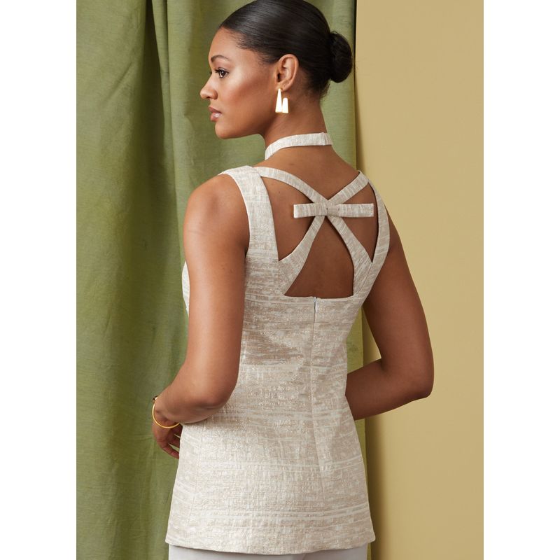 Patron Vogue 1922 A5 - Haut femme doublé et sans manches