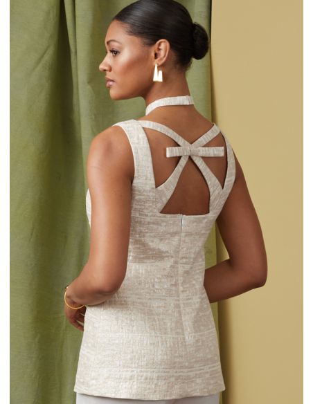 Patron Vogue 1922 A5 - Haut femme doublé et sans manches