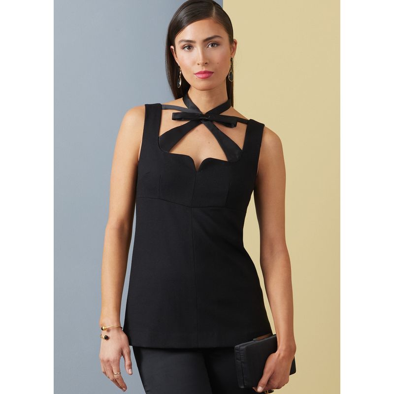 Patron Vogue 1922 A5 - Haut femme doublé et sans manches