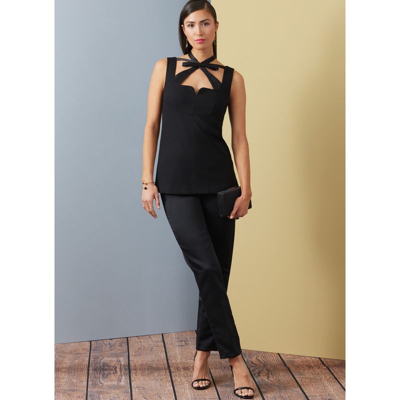 Patron Vogue 1922 F5 - Haut femme doublé et sans manches