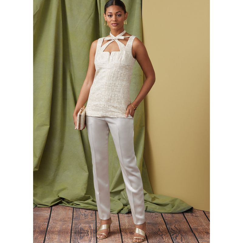 Patron Vogue 1922 F5 - Haut femme doublé et sans manches