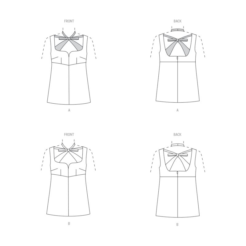 Patron Vogue 1922 F5 - Haut femme doublé et sans manches