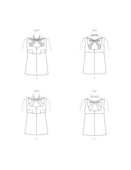 Patron Vogue 1922 F5 - Haut femme doublé et sans manches