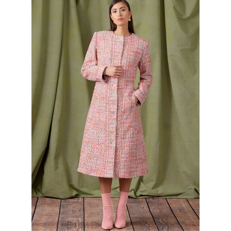 Patron Vogue 1926 B5 - Manteau femme doublé coupe semi-ajustée