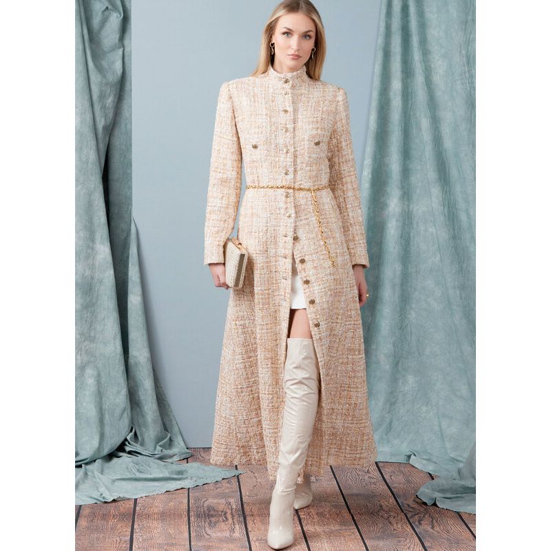 Patron Vogue 1926 B5 - Manteau femme doublé coupe semi-ajustée