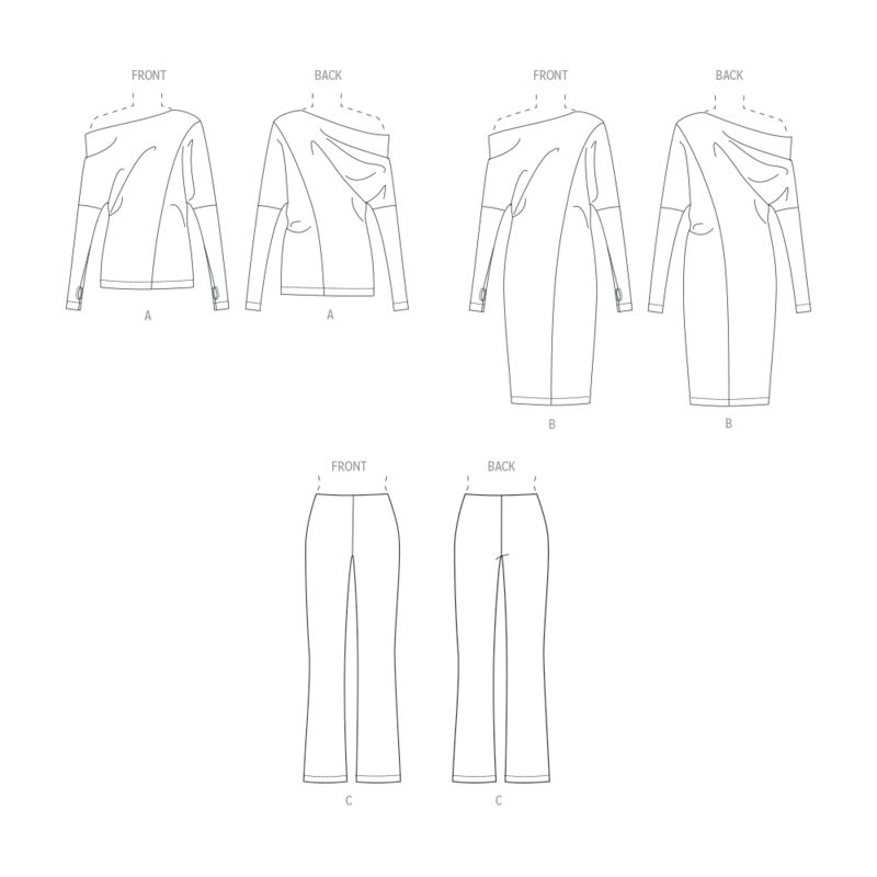 Patron Vogue 1929 B5 - Haut, robe et pantalon en tricot